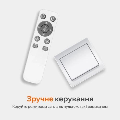Світлодіодна люстра з пультом 50Вт 39см накладна кругла дизайнерська зі зміною температури світла та яскравості BIOM SML-R18-50 1850 фото