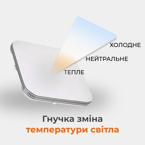 Светодиодная LED люстра с пультом BIOM 70Вт 44см квадратный белый потолочный светильник с изменением температуры света и яркости 12569 фото