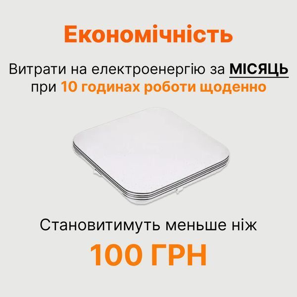Светодиодная LED люстра с пультом BIOM 70Вт 44см квадратный белый потолочный светильник с изменением температуры света и яркости 12569 фото