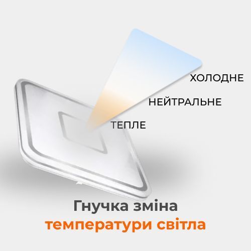 Світлодіодна люстра з пультом 90Вт 53x53см квадратна  зі зміною температури світла та яскравості BIOM SML-S02-90/2 12572 фото