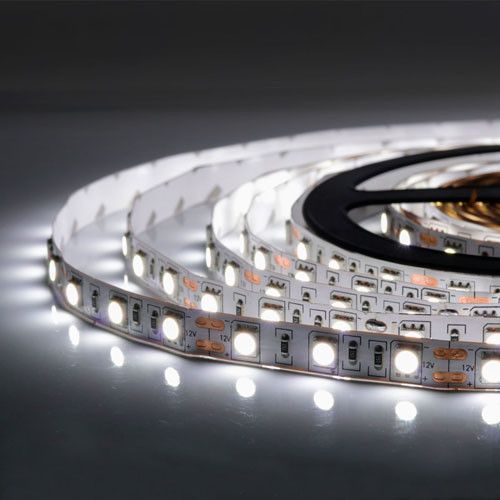 LED лента 2835-120 12Вт 8мм,светодиодная лента нейтральный белый свет, негерметичная, крупный рулон(бобина) (50м), 1м 22304 фото