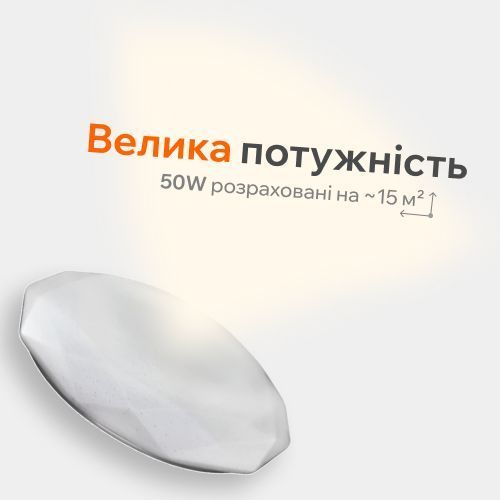 Світлодіодна люстра з пультом 50Вт 39см накладна кругла дизайнерська зі зміною температури світла та яскравості BIOM SML-S05-50 12578 фото