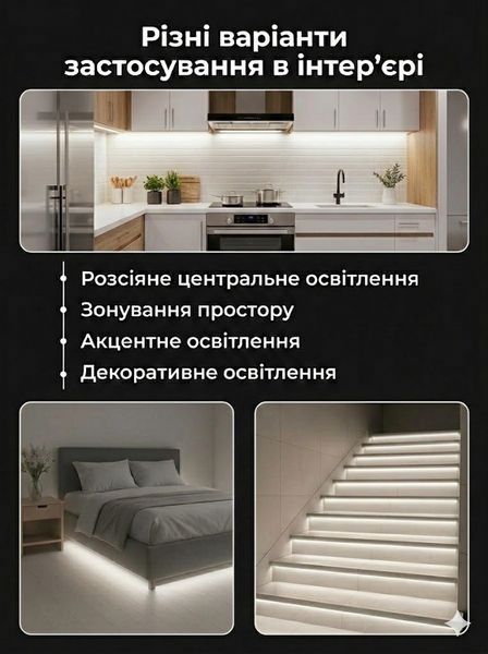 Світлодіодна стрічка 2835-120 48V 11,5W 8мм IP20 4500K, BIOM Professional з нейтральним білим світлом, негерметична, 1м BPS_48_11 фото