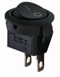 Кнопка кругла чорна Biom SB-08B 220V/12V 3A/6A SB-08B фото