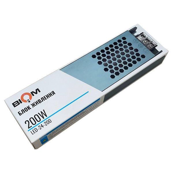Блок питания BIOM DC24 200W 8.3A LED-24-200, металлический корпус, пассивное охлаждение, для LED ленты 135676 фото