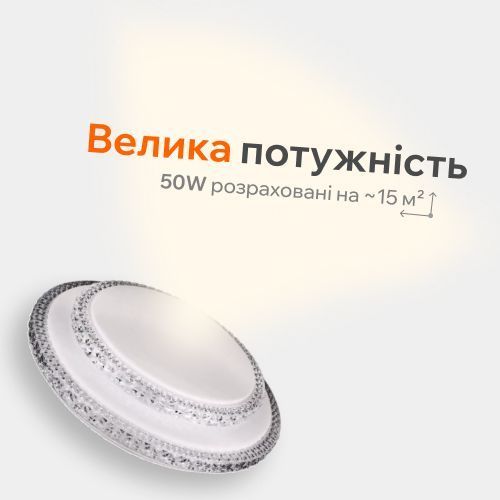 Светодиодная люстра с пультом 50Вт 39см накладная круглая двухэтажная с изменением температуры света и яркости 20918 фото