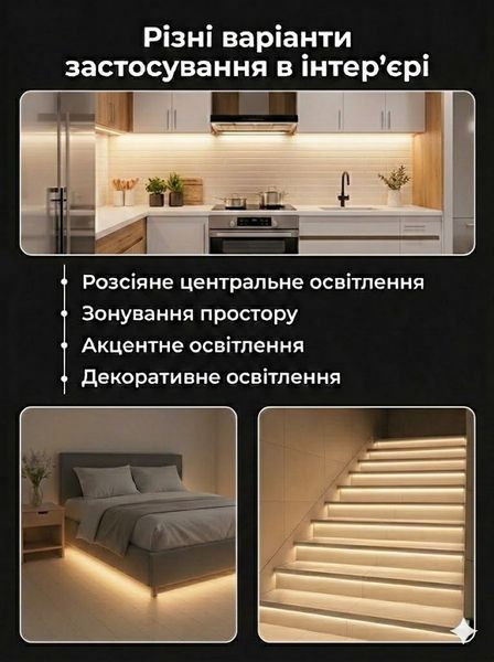 LED стрічка 2835-120 12В 13,5Вт 8мм 3000K, Світлодіодна стрічка BIOM Professional з теплим білим світлом, негерметична, 1м 12298 фото