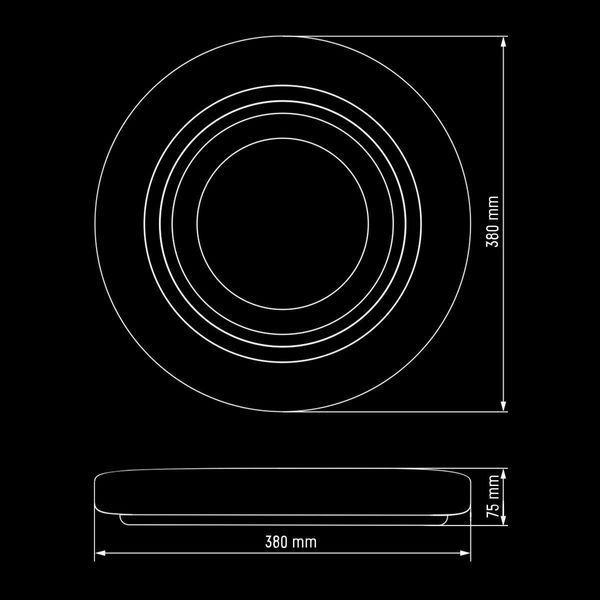 LED светильник с пультом, 50Вт, 39см, 15м2, люстра BIOM круглая, белая, накладная, с изменением температуры и яркости, SML-R11-50 14257 фото